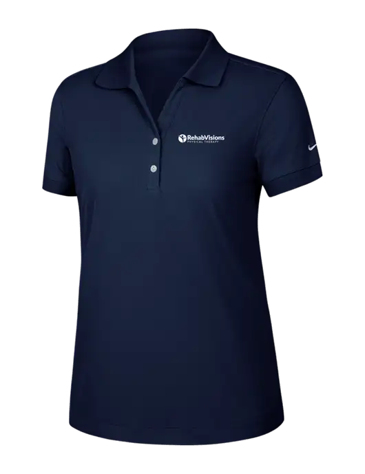 Nike Womens Dri-FIT Classic Dark Navy Polo w/RV Physical Therapy Logo