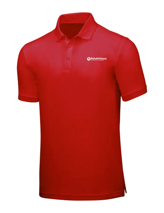 Red Core Classic Pique w/RV Physical Therapy Logo