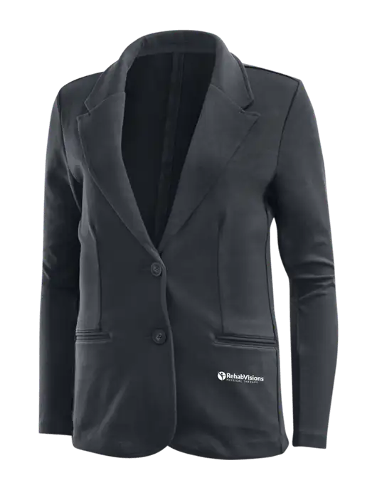 Charcoal Grey Womens Knit Blazer w/RV Physical Therapy Logo