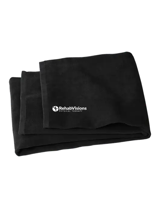 Black Beach Towel w/RV Physical Therapy Logo
