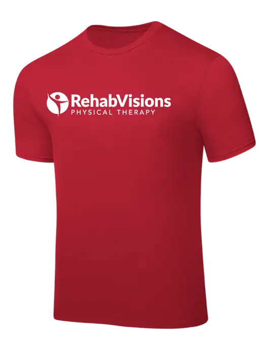 Red PosiCharge Competitor Tee w/RV Physical Therapy Logo