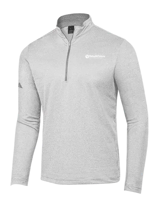 Adidas Light Grey Heather Space Dyed Quarter-Zip Pullover w/RV Physical Therapy Logo