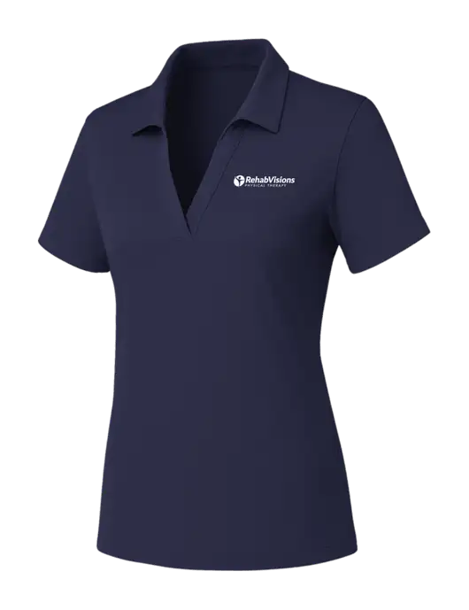 Womens Navy PosiCharge RacerMesh Polo w/RV Physical Therapy Logo