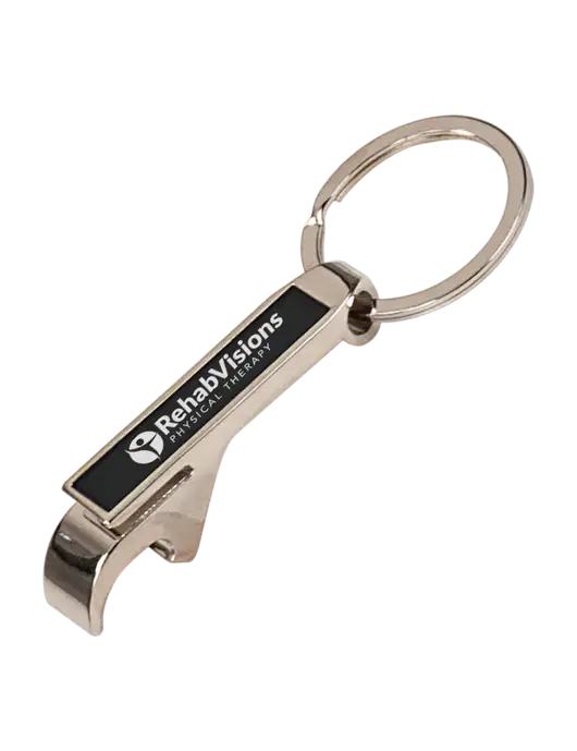 Black Bottle Opener Keychain w/RV Physical Therapy Logo