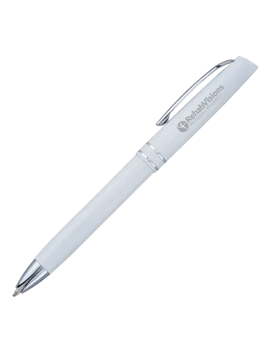 White Anguilla Black Ink Pen w/RV Physical Therapy Logo
