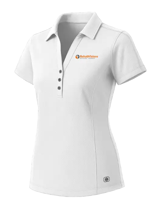 OGIO Womens White ONYX Polo w/RV Physical Therapy Logo