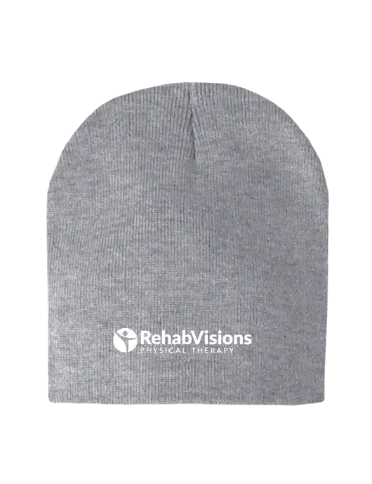 Light Grey Heather Element Knit Beanie w/RV Physical Therapy Logo