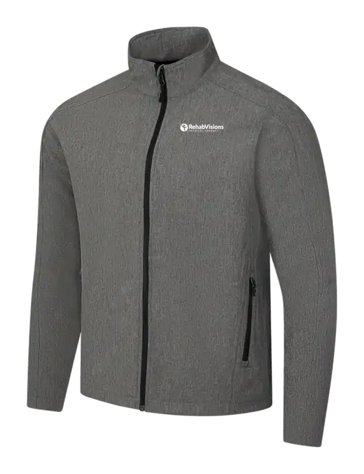 Medium Grey Heather Core Soft Shell Jacket w/RV Physical Therapy Logo