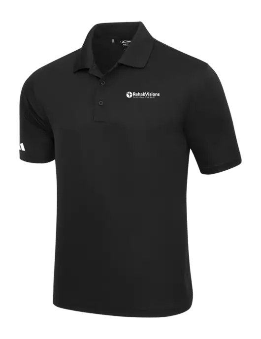 Adidas Black Basic Sport Polo w/RV Physical Therapy Logo