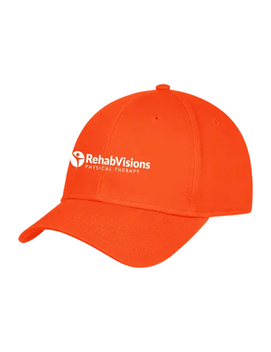 Orange Structured Cap Hook & Loop w/RV Physical Therapy Logo