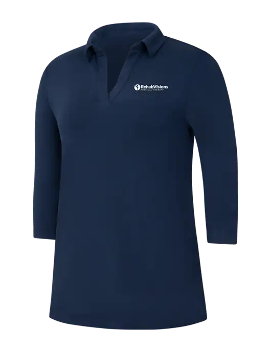 Navy Womens Luxe Knit Tunic w/RV Physical Therapy Logo