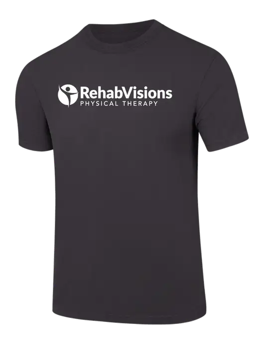 Comfort Colors 6.1 oz Dark Grey Heavyweight Ring Spun T-Shirt w/RV Physical Therapy Logo
