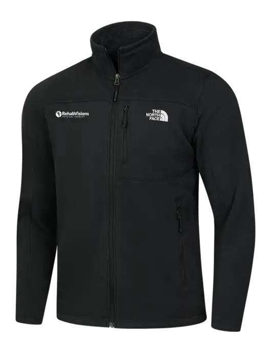 North Face Black Heather Sweater Fleece Jacket w/RV Physical Therapy Logo