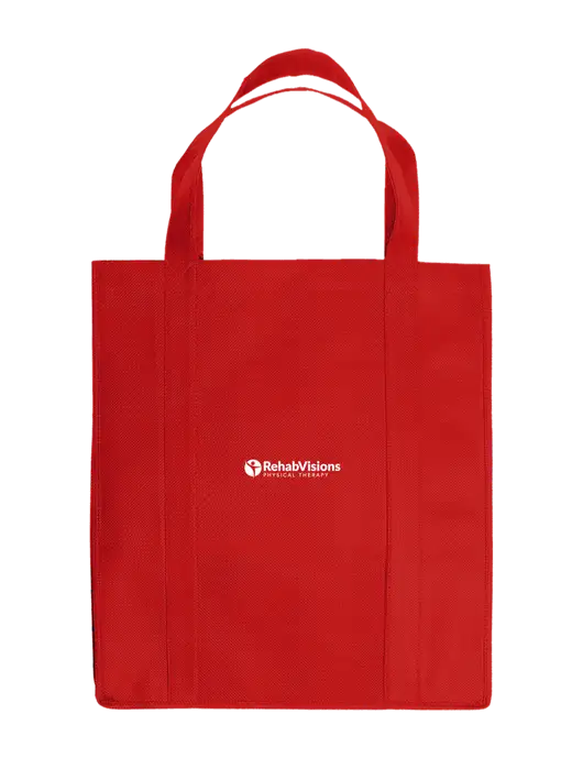 Eco Reusable Jumbo Red Shopping Bag w/RV Physical Therapy Logo