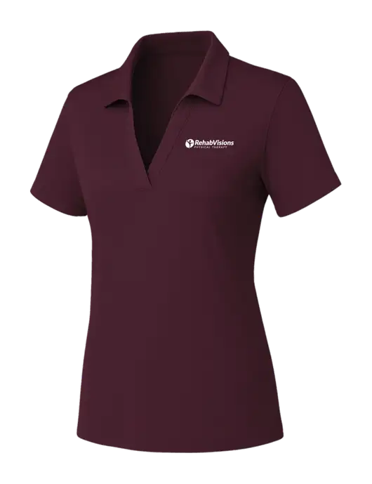 Womens Maroon PosiCharge RacerMesh Polo w/RV Physical Therapy Logo