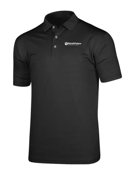 Callaway Vibrant Black Ventilated Polo w/RV Physical Therapy Logo
