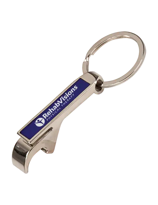 Blue Bottle Opener Keychain w/RV Physical Therapy Logo