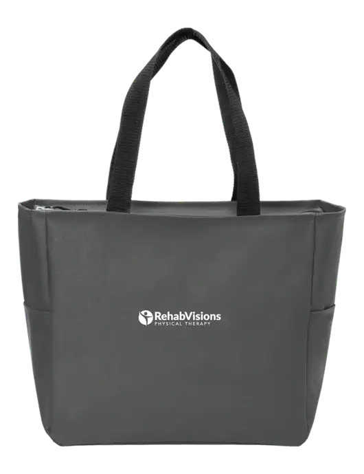 Everyday Charcoal Zip Tote Dark w/RV Physical Therapy Logo
