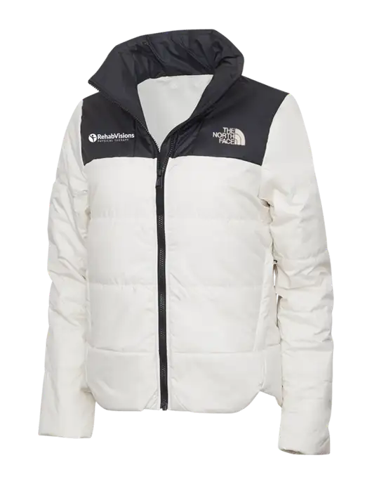 North Face Womens Vintage White Everyday Insulated Jacket w/RV Physical Therapy Logo