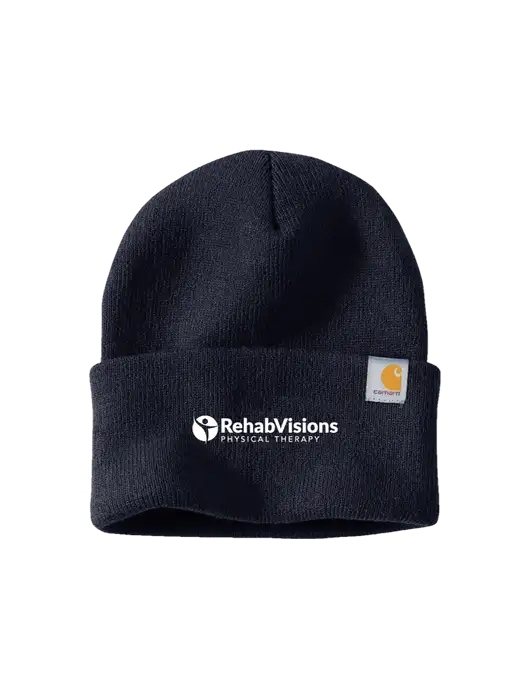 Carhartt Navy Watch Cap 2.0 w/RV Physical Therapy Logo