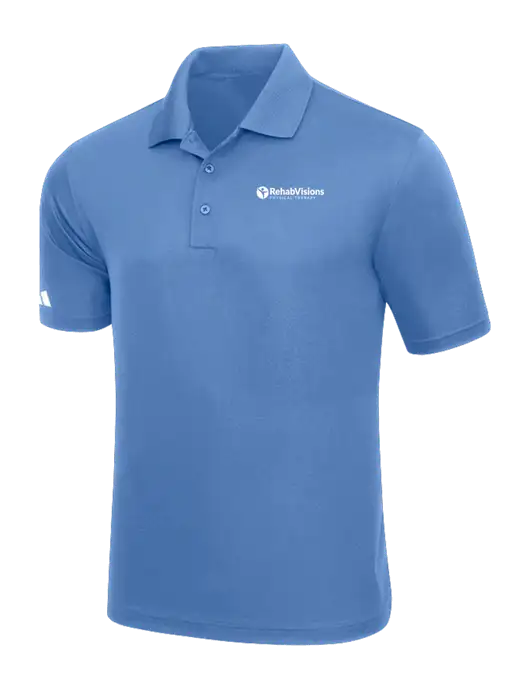 Adidas Carolina Blue Basic Sport Polo w/RV Physical Therapy Logo