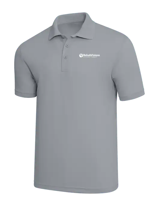 Light Grey PosiCharge RacerMesh Polo w/RV Physical Therapy Logo