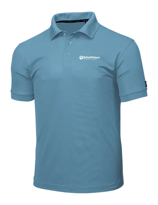 OGIO Light Slate Blue Caliber 2.0 Polo w/RV Physical Therapy Logo