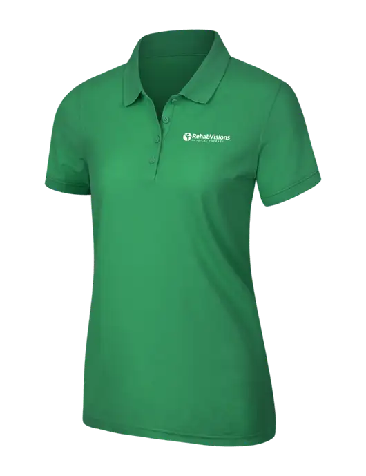Kelly Green Womens Core Classic Pique Polo w/RV Physical Therapy Logo