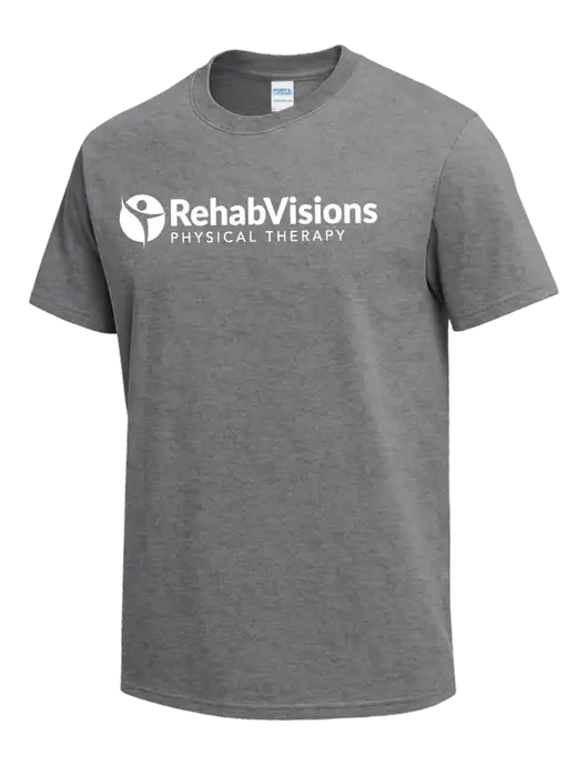 Medium Grey Heather Heavyweight 6.1 oz T-Shirt w/RV Physical Therapy Logo