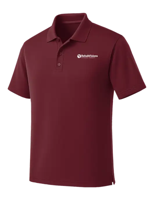 Maroon Dry Zone UV Micro Mesh Polo w/RV Physical Therapy Logo