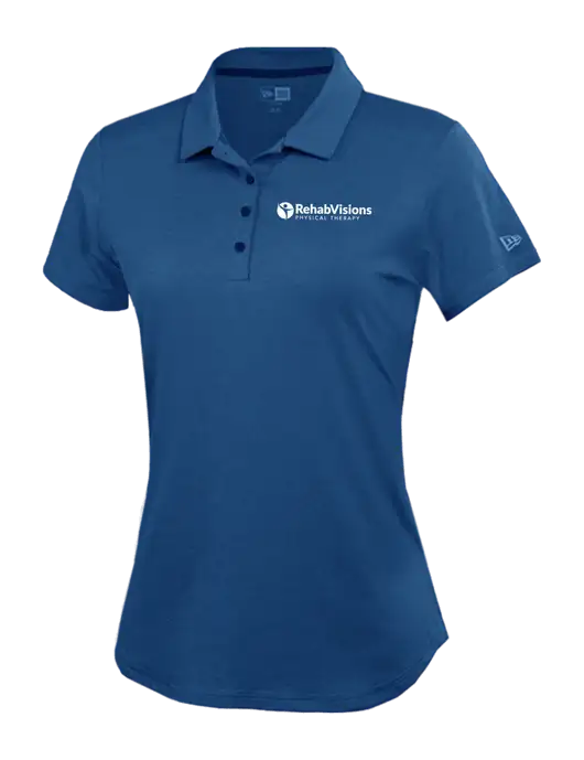 New Era Womens Power Royal Heather Polo w/RV Physical Therapy Logo