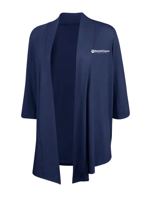 Dress Navy Blue Womens Concept Shrug w/RV Physical Therapy Logo