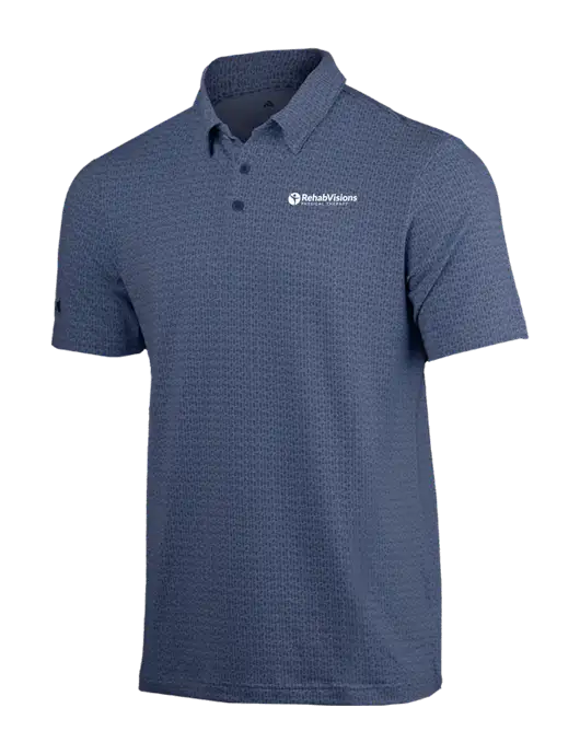 Adidas Light Navy Printed Blend Polo w/RV Physical Therapy Logo