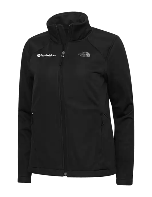 North Face Womens Black Ridgewall Soft Shell Jacket w/RV Physical Therapy Logo