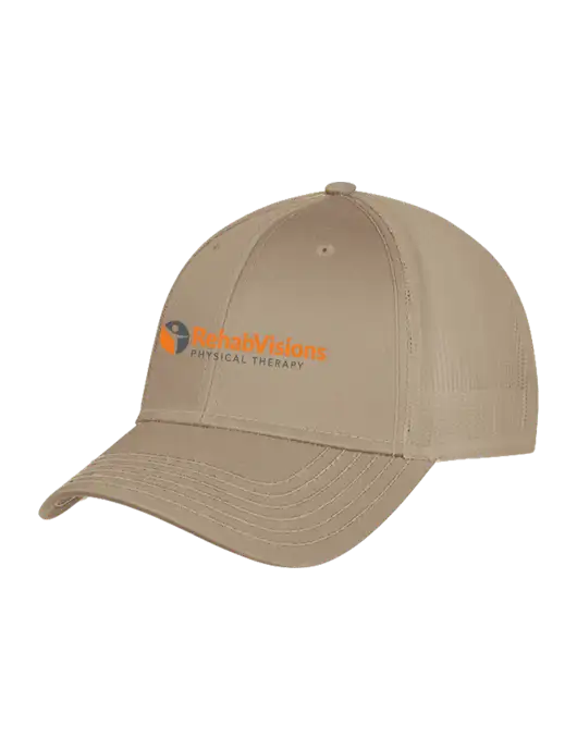 Khaki Mesh Trucker Cap Snap Back w/RV Physical Therapy Logo