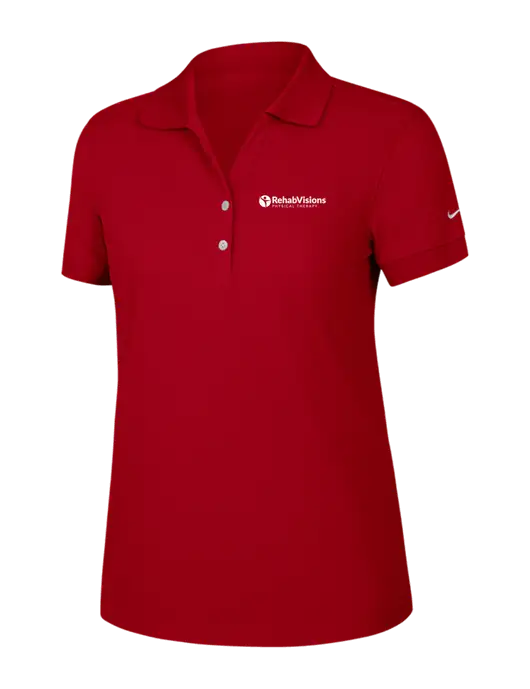 Nike Womens Dri-FIT Classic Red Polo w/RV Physical Therapy Logo