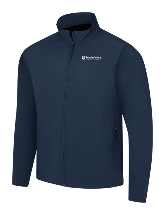 Navy Core Soft Shell Jacket w/RV Physical Therapy Logo