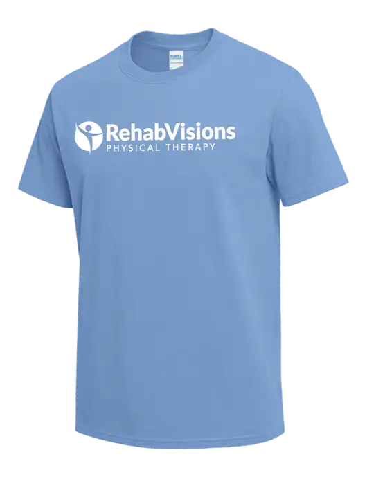 Light Blue Heavyweight 6.1 oz T-Shirt w/RV Physical Therapy Logo