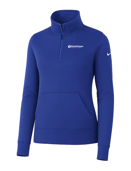 Nike Womens Royal Club Fleece Sleeve Swoosh 1/2-Zip w/RV Physical Therapy Logo