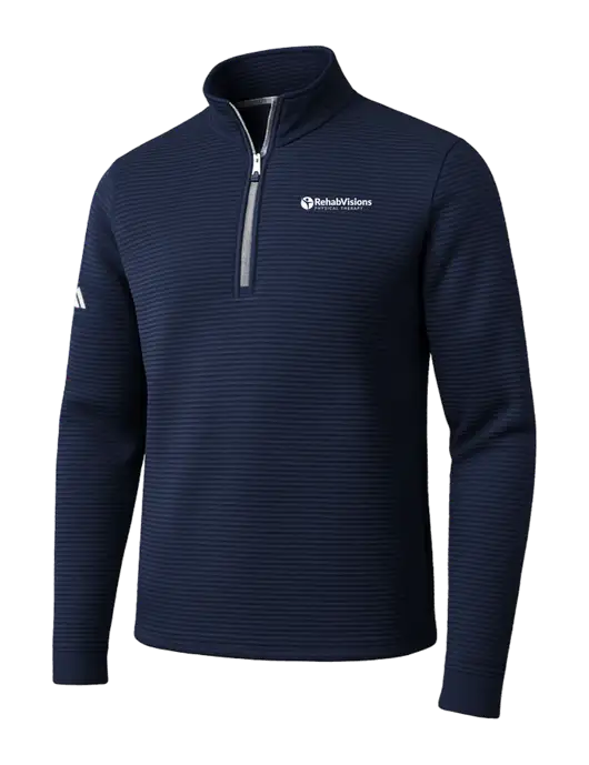Adidas Navy Spacer Quarter-Zip Pullover w/RV Physical Therapy Logo