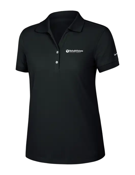 Nike Womens Dri-FIT Classic Black Polo w/RV Physical Therapy Logo