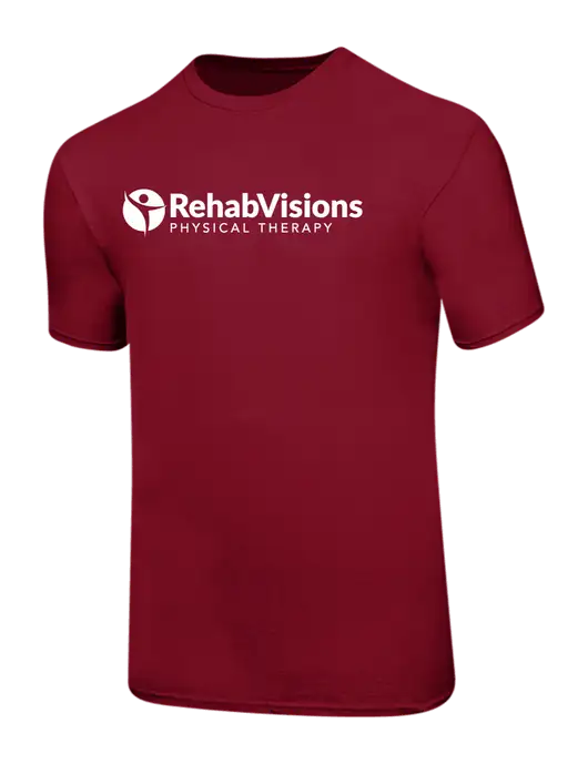Ring Spun Cardinal 4.5 oz T-Shirt w/RV Physical Therapy Logo