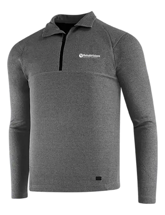 OGIO Dark Grey Heather Transition 1/4 Zip Pullover w/RV Physical Therapy Logo