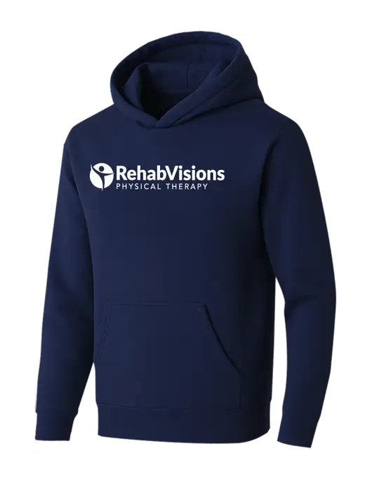BELLA+CANVAS Navy Sponge Fleece Pullover Hoodie w/RV Physical Therapy Logo