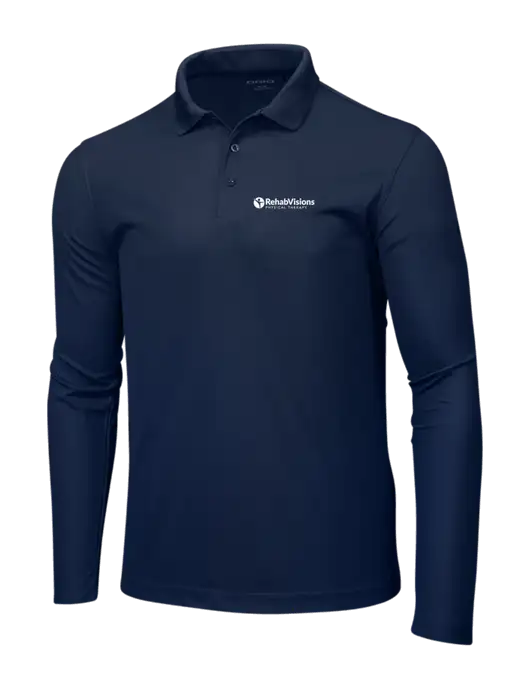 OGIO Navy Caliber 2.0 Long Sleeve Polo w/RV Physical Therapy Logo