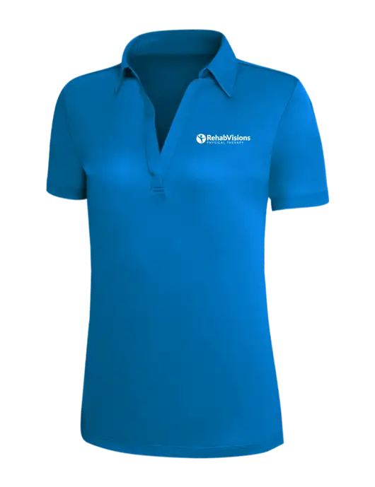 Royal Blue Silk Touch Womens Performance Polo w/RV Physical Therapy Logo