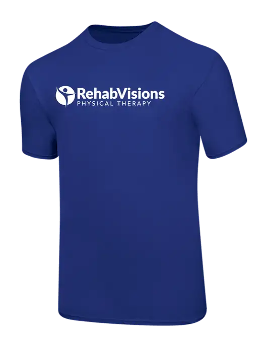 Ring Spun Royal 4.5 oz T-Shirt w/RV Physical Therapy Logo