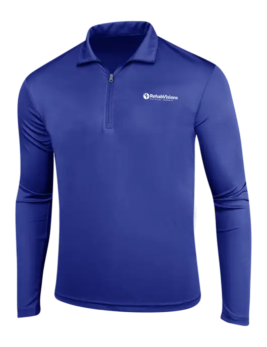 Dark Royal PosiCharge Competitor 1/4 Zip Pullover w/RV Physical Therapy Logo