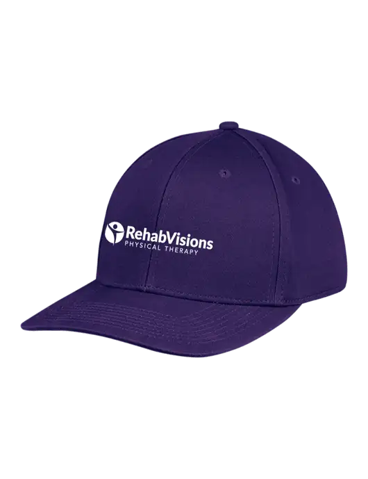 Premium Modern Structured Twill Purple Snapback Cap w/RV Physical Therapy Logo