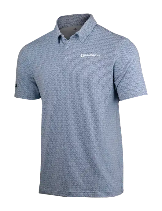 Adidas Light Blue Printed Blend Polo w/RV Physical Therapy Logo
